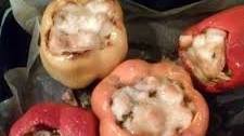 Shrimp,Scallop and mushroom stuffed Peppers