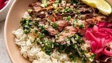 Skirt Steak Rice Bowls with Chimichurri Sauce