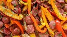 Smoked Sausage with Peppers and Onions