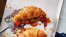 Smoky bacon, maple and avo croissants