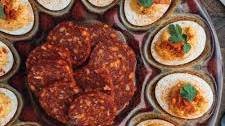 Smoky Chipotle Deviled Eggs with Chorizo
