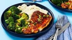 Smoky Paprika Pork Chops with Broccoli & Sour Cream Mashed Potatoes