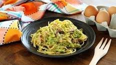 Spaghetti alla carbonara con broccoli