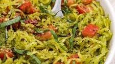 Spaghetti Squash Pesto with Tomatoes