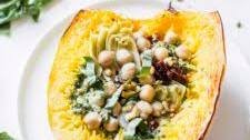 Spaghetti Squash with Kale Walnut Pesto