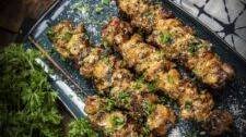 Spicy garlic parmesan chicken skewers