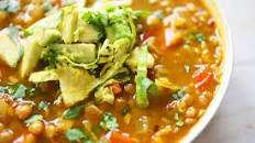 Spicy Lentil + Brussels Sprout Soup