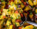 Spicy mango salsa with jalapenos