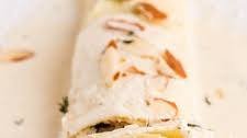 Spinach and Chicken Crepes with White Wine Cream Sauce