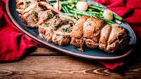 Spinach and Sun Dried Tomato Pesto Stuffed Pork Tenderloin