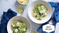 Spring Fish Chowder with Asparagus, Peas, and Leeks