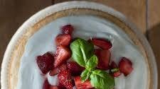 Strawberry Cake with Basil Whipped Cream