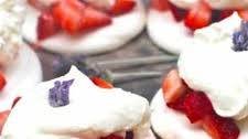 Strawberry Pavlova with Honey Lavender Whipped Cream