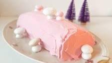 Strawberry Whipped Cream Christmas Log