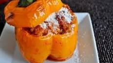 Stuffed Peppers with Tomato Basil Cream Sauce