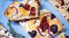 Sun Dried Tomato Focaccia with Feta and Kalamata Olives (Bread Maker Recipe)