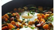 Sweet Potato Butternut Hash With Bacon & Spinach