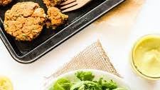 Sweet Potato & Lentil Cakes with Lemony Avocado Sauce