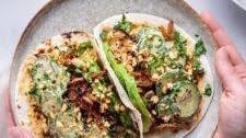 Teriyaki Chicken Tacos with creamy sesame cucumbers