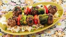 Teriyaki Meatball-Broccoli Kebabs