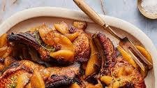 Thick Pork Chops with Spiced Apples and Raisins