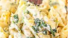 Three Cheese Chicken Spinach & Artichoke Alfredo Pasta