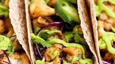 Vegan Buffalo Cauliflower Tacos with Avocado Sauce