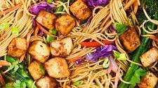Vegan Lo Mein with Crispy Asian Tofu