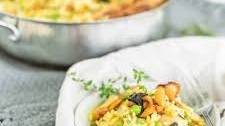 Vegetarian Summer Wild Mushroom Paella with Chanterelles and Black Trumpets