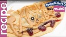 VIDEO RECIPE: Crepes with Peanut Butter & Raspberry Jam