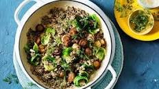 Weeknight risotto: mushroom and sprouts