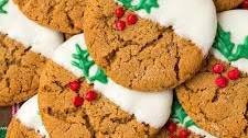 White Chocolate Dipped Ginger Cookies