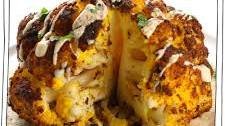 Whole Roasted Cauliflower with Tahini Sauce