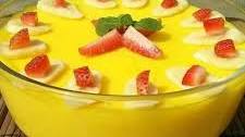 3 color mango custard💛🍮🍓🍌