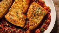 Agghiotta di Pesce Spada (Sicilian Braised Swordfish With Tomatoes and Olives)