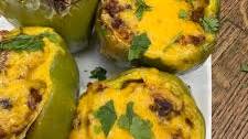 Air Fryer Cheesy Taco Stuffed Peppers