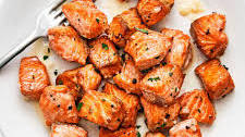 Air Fryer Salmon Bites (Lemon Garlic Butter)