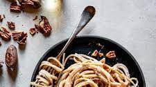 Almost Vegan Linguine with Cauliflower Pecan Alfredo