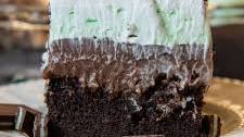 Andes Mint Chocolate Pudding Poke Cake