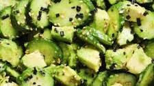 Asian Avocado Salad with Cucumbers and Furikake