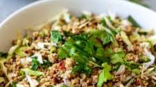 Authentic Vegan Thai Larb Salad with Tofu & Mushrooms