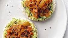 Avocado Kimchi Rice Cakes