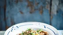 Avocado & smoked salmon spelt spaghetti