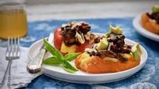 BBQ Jackfruit and Polenta Stuffed Peppers