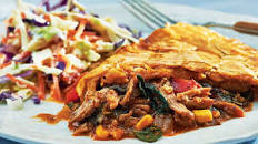 BBQ Pulled Pork & Vegetable Pie