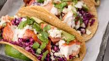 BEST Hot Smoked Salmon Tacos with Homemade Slaw