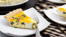Baby Spinach and Cheddar Quiche Made with Fresh Spinach