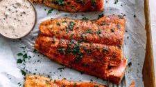 Baked Cajun Salmon With Spicy Tartar Sauce