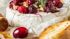 Baked Camembert with Honey, Cranberries and Walnuts