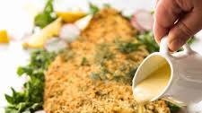 Baked Parmesan Crusted Salmon with Lemon Cream Sauce